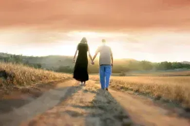 Sunset Couple Walking